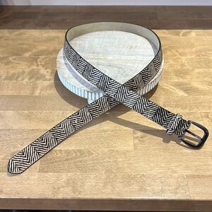 Ladies Animal Print Brown & Tan Brushed Belt Size L